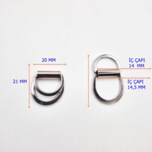 Çift D Toka Kemer ve Çanta Tokası 14,5 mm HT- E1773