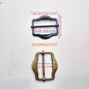 E-401 3 CM Sürgülü Metal Ayar Tokası - 30 x 19 mm