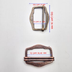 E-085 30,40 mm Sürgülü Metal Ayar Tokası - 30,40 mm x 15 mm