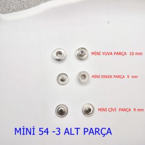 Mini 54 -10 mm  Bombeli  Çıtçıt   (Cüzdan Çıtçıt)