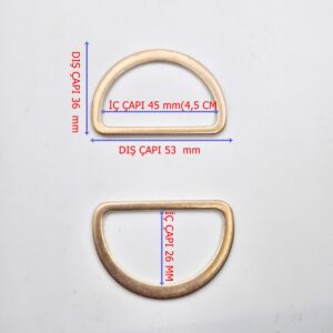 Yassı D Toka Zamak 45 mm (4,5 cm ) HT-1034