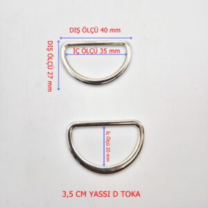 Yassı D Toka Zamak 35 mm (3,5 cm ) HT-E896