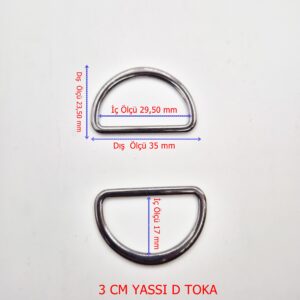 Yassı D Toka Zamak 30 mm (3 cm ) HT-E897