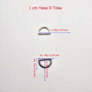 Yassı D Toka Zamak 10 mm (1 cm ) HT-E960